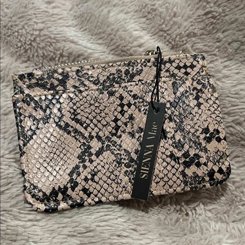 Pink Snake-Print Wristlet Wallet